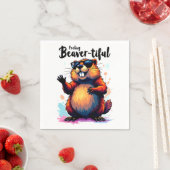 Bevertiful voelen - Funny Beaver Graphic Servet (Insitu)