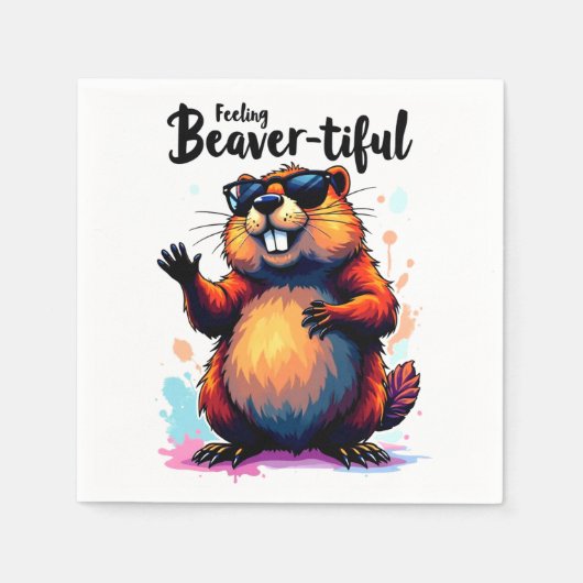 Bevertiful voelen - Funny Beaver Graphic Servet (Voorkant)