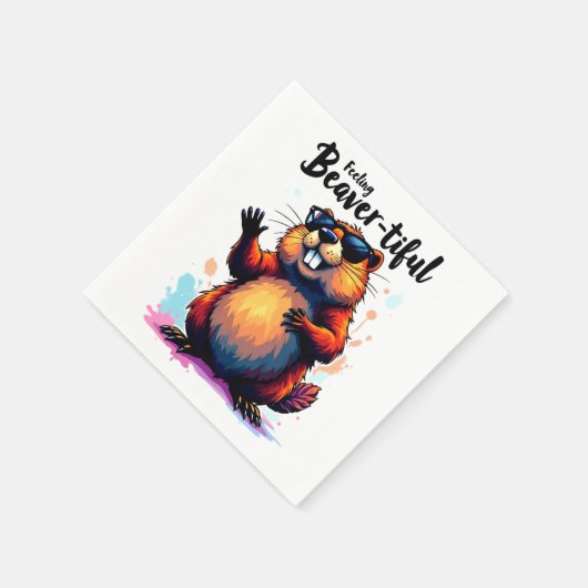 Bevertiful voelen - Funny Beaver Graphic Servet (Hoek)