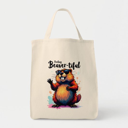 Bevertiful voelen - Funny Beaver Graphic Tote Bag (Voorkant)