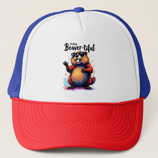 Bevertiful voelen - Funny Beaver Graphic Trucker Pet (Voorkant)