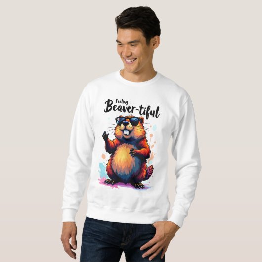 Bevertiful voelen - Funny Beaver Graphic Trui (Voorkant volledig)