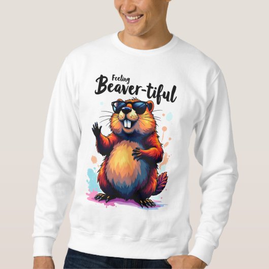Bevertiful voelen - Funny Beaver Graphic Trui (Voorkant)