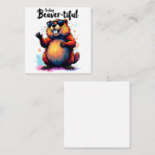 Bevertiful voelen - Funny Beaver Graphic Vierkante Visitekaartje (Voorkant / Achterkant)