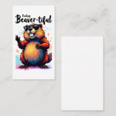 Bevertiful voelen - Funny Beaver Graphic Visitekaartje (Voorkant / Achterkant)