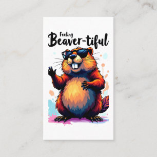 Bevertiful voelen - Funny Beaver Graphic Visitekaartje