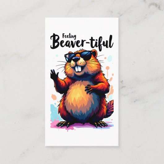 Bevertiful voelen - Funny Beaver Graphic Visitekaartje (Voorkant)