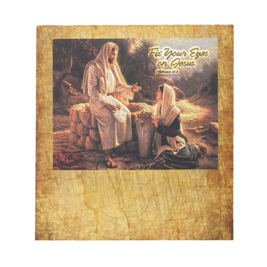 Bevestig je ogen op Jezus 1 Opties Notitieblok (Voorkant)