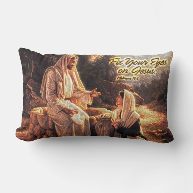 Bevestig je ogen op Jezus 1 Pillow Kussen (Voorkant)