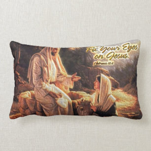 Bevestig je ogen op Jezus 1 Pillow Kussen
