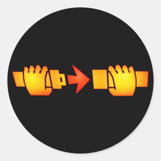 Bevestig Seat Belt Sign Ronde Stickers (Voorkant)
