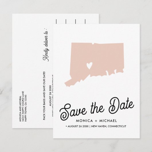 BEVESTIGDE DE Bestemming van de Staat die om het e Aankondigingskaart (Voorkant / Achterkant)