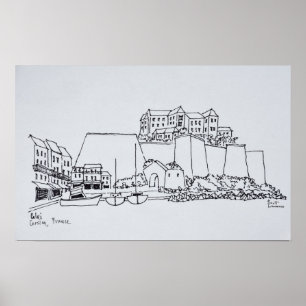 Bevestigde stad Calvi   Corsica, Frankrijk Poster