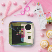 Bevestigend, abstract schilderij van Kandinsky, Papieren Bordje (Feest)