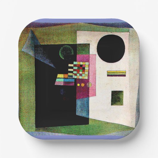 Bevestigend, abstract schilderij van Kandinsky, Papieren Bordje (Voorkant)