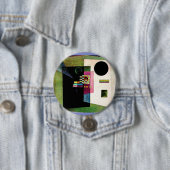 Bevestigend, abstract schilderij van Kandinsky, Ronde Button 7,6 Cm (In situ)