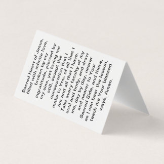 Bevestiging aan de Kaart van het gesacreerde hartg Visitekaartje