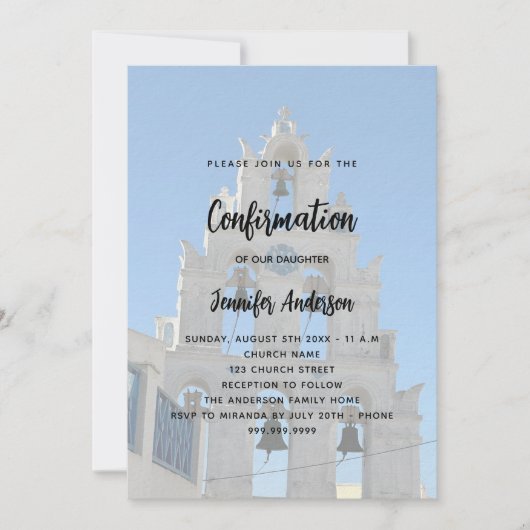 Bevestiging aangepaste foto kerk luxe kaart (Voorkant)