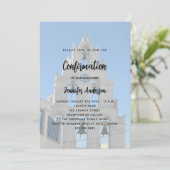 Bevestiging aangepaste foto kerk luxe kaart (Staand voorkant)