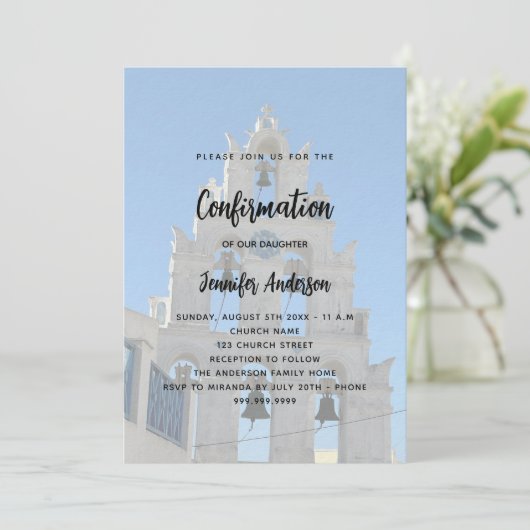 Bevestiging aangepaste foto kerk luxe kaart (Staand voorkant)