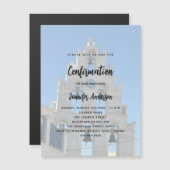 Bevestiging aangepaste foto kerk luxe magnetische uitnodiging (Voorkant / Achterkant)