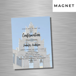 Bevestiging aangepaste foto kerk luxe magnetische uitnodiging