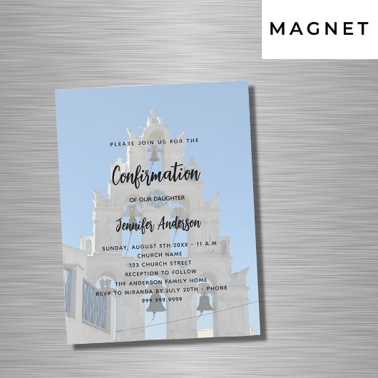 Bevestiging aangepaste foto kerk luxe magnetische uitnodiging