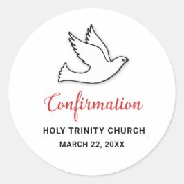 Bevestiging Aanpassen Dove met Rood Ronde Sticker