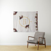 Bevestiging Achtergrond Goud Bourgondische pioenro Wandkleed (In Situ (horizontaal))