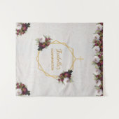 Bevestiging Achtergrond Goud Bourgondische pioenro Wandkleed (Voorkant (horizontaal))