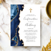 Bevestiging Agate Geode Blue Gold Glitter Kaart