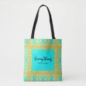 Bevestiging Alles is in orde Blauw en Goud Tote Bag (Voorkant)