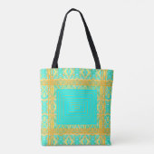 Bevestiging Alles is in orde Blauw en Goud Tote Bag (Achterkant)