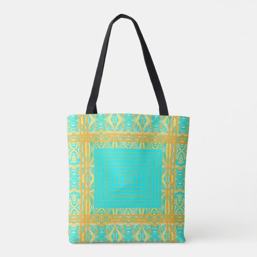Bevestiging Alles is in orde Blauw en Goud Tote Bag (Achterkant)