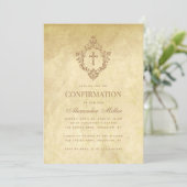 bevestiging Antiek Crest Religious Cross Kaart (Staand voorkant)