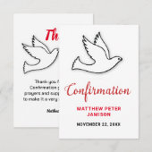 Bevestiging Bedankt Duif met Rood (Voorkant / Achterkant)