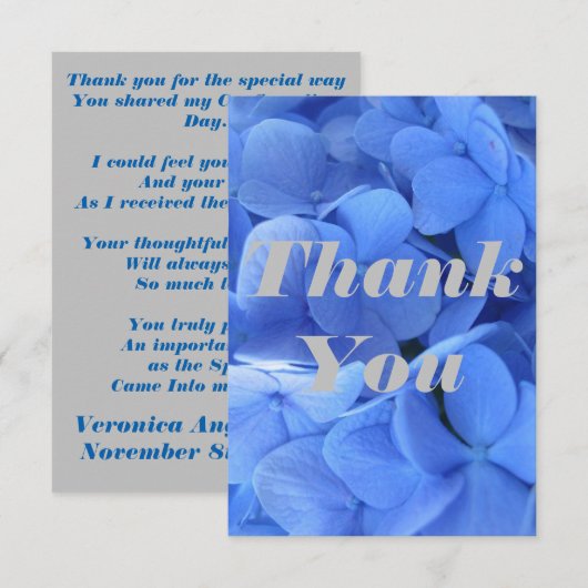 Bevestiging Bedankt Opmerking Kaart (Voorkant / Achterkant)