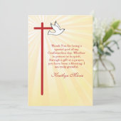 Bevestiging Bedankt Rode Kruis & Dove Gold Rays (Staand voorkant)