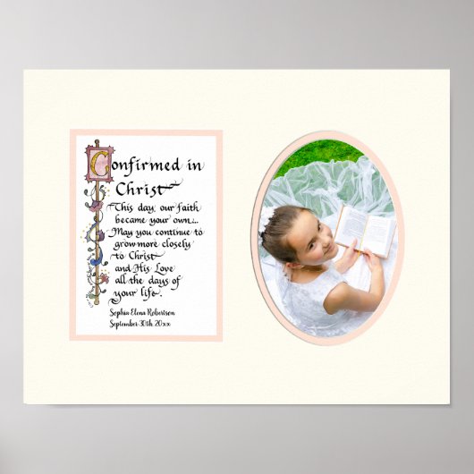 Bevestiging bevestigd op de foto van het meisje va poster (Voorkant)