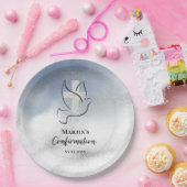 Bevestiging blauw marmer papieren bordje (Feest)