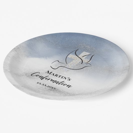 Bevestiging blauw marmer papieren bordje (Gekanteld)