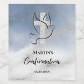 Bevestiging blauw marmer wijn etiket (Enkel label)