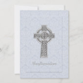 Bevestiging Blauwe Damaskast Silver Cross Kaart (Voorkant)