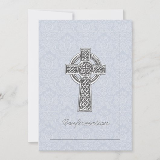 Bevestiging Blauwe Damaskast Silver Cross Kaart (Voorkant)