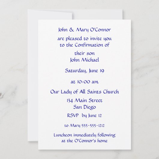 Bevestiging Blauwe Damaskast Silver Cross Kaart (Achterkant)