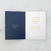 Bevestiging blauwe gouden kruisnaam kaart (Binnen)