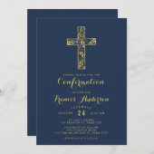 Bevestiging blauwe goudkruisjongens kaart (Voorkant / Achterkant)