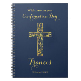 Bevestiging blauwe goudkruisjongens notitieboek