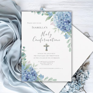 Bevestiging Blauwe Hortensia Religieus Kaart