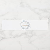 Bevestiging blauwe krans waterfles etiket (Enkel label)